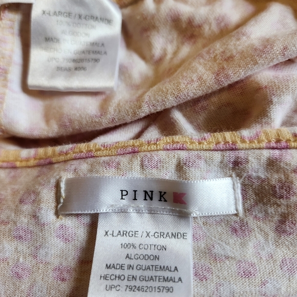 Women's XL  pajama set. Peach & pink design. - Picture 4 of 6